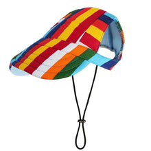 Adjustable Dog Baseball Cap with Ear Holes in Striped