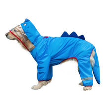 Adjustable Dog Raincoat with Hood in Blue
