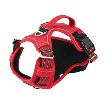 Adjustable No Pull Reflective Dog Harness in Red