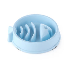 Anti-Choking Slow Food Bowl for Pets in Fish Bone -- Blue