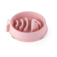 Anti-Choking Slow Food Bowl for Pets in Fish Bone - Pink