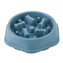 Anti-Choking Slow Food Bowl for Pets in Round - Blue