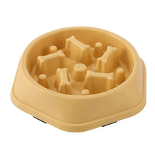 Anti-Choking Slow Food Bowl for Pets in Round - Yellow