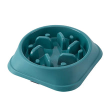 Anti-Choking Slow Food Bowl for Pets in Square - Green