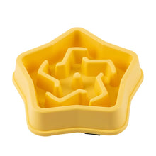 Anti-Choking Slow Food Bowl for Pets in Star - Yellow