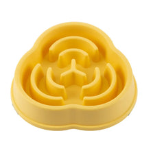 Anti-Choking Slow Food Bowl for Pets in Triangle - Yellow