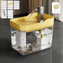 Auto-Filtering Cat Water Fountain with Pump in Yellow