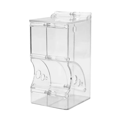 Clear automatic small pet food dispenser