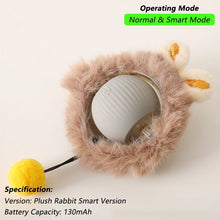 Automatic Rolling Ball with Tail in Grey Plush Ball