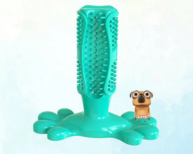 Bite Resistant Dog Toothbrush Chew Toy in Lake Blue