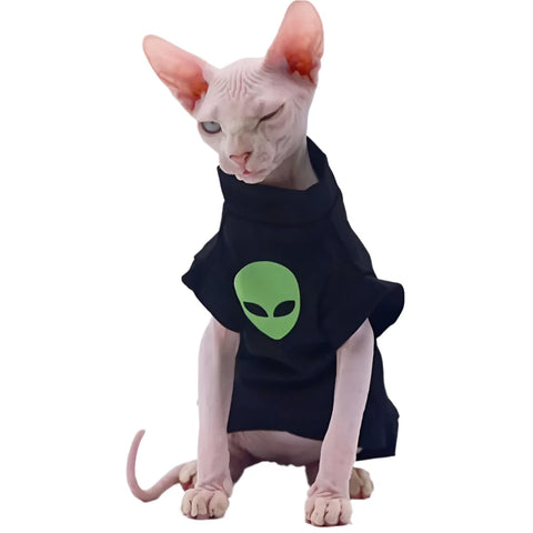 Black Cotton Coat for Sphynx