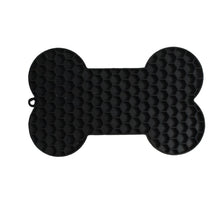 Bone Shape Silicone Licking Pad in Black