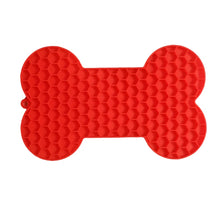 Bone Shape Silicone Licking Pad in Red