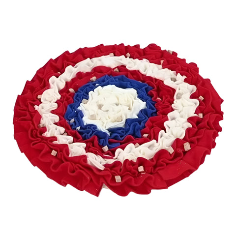 Brain Stimulating Pet Snuffle Mat in Red Blue and White
