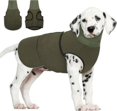 Calming Jacket with Hoodie for Dogs in Army Green