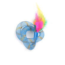Cat Toy String with Feather Spring in Blue