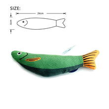 Catnip Fish Toy with Sound and Chew Features in Green