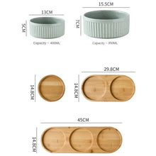 Ceramic Dog & Cat Bowl with Wooden Stand, product photo 14 of 17