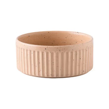 Ceramic Dog & Cat Bowl with Wooden Stand in Bowl (Beige)