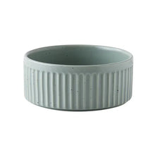 Ceramic Dog & Cat Bowl with Wooden Stand in Bowl (Green)