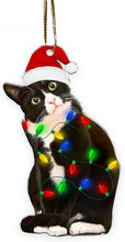 Charming Black Cat Christmas Ornament in Squat Cat