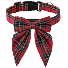 Christmas Bow Collars for Pets in Red Lattice