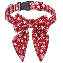 Christmas Bow Collars for Pets in Snow
