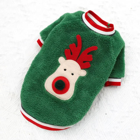 Christmas Dog Coat Hoodie for Dogs in Green (A)