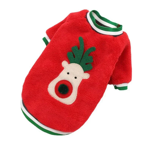 Christmas dog costume with festive reindeer design