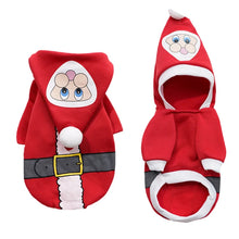 Christmas Hooded Sweater for Sphynx Cats Winter Costume in Red Santa