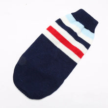 Christmas Knit Sweater for Large Dogs in Blue Stripe
