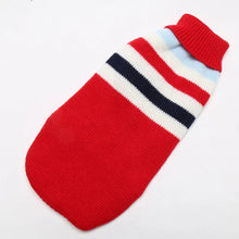 Christmas Knit Sweater for Large Dogs in Red Stripe