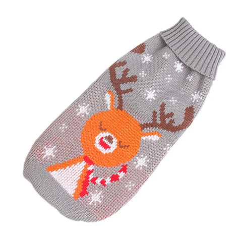 Christmas Knit Sweater for Large Dogs in Reindeer