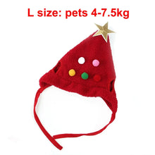 Christmas Pet Costume Set with Hat & Bib in Red Hat (Large)
