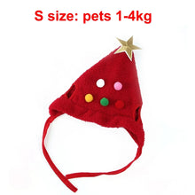 Christmas Pet Costume Set with Hat & Bib in Red Hat (Small)