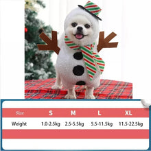 Christmas Snowman Dog Hoodie Costume in White