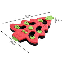 Christmas Tree Dog Puzzle Bowl in Red