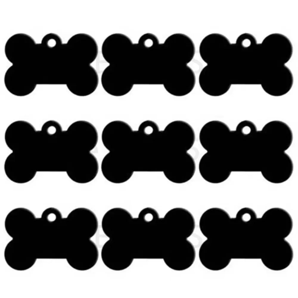 Classic Bone Dog ID Tags in Black