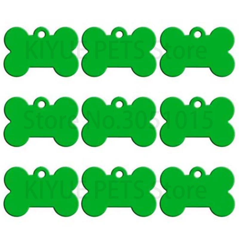 Classic Bone Dog ID Tags in Green
