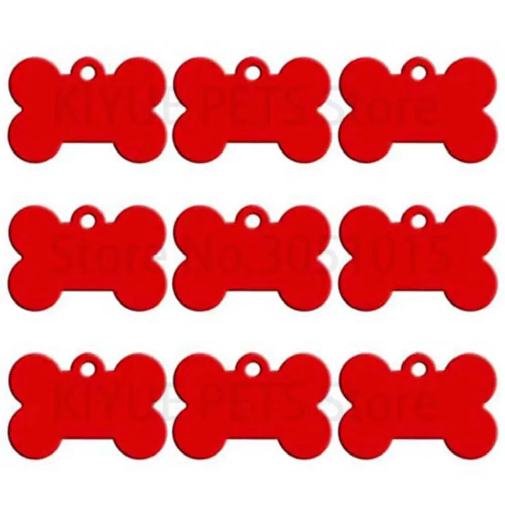 Classic Bone Dog ID Tags in Red
