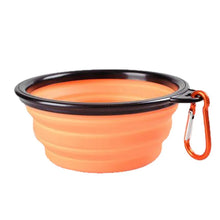 Collapsible Pet Silicone Food Water Bowl in Orange
