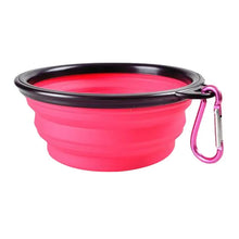 Collapsible Pet Silicone Food Water Bowl in Pink