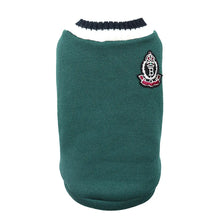 College-Style Turtleneck Pet Sweater in Green