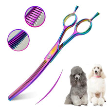 Colourful Dog Curved Thinning Shears