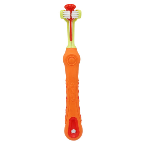 Colourful Three Sided Pet Tooth Brush