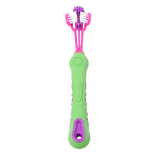 Colourful Three Sided Pet Tooth Brush in Green