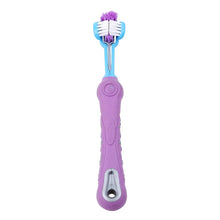 Colourful Three Sided Pet Tooth Brush in Purple