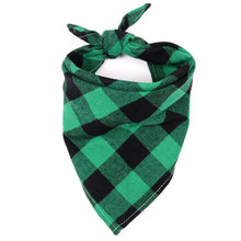 Cotton Plaid Washable Pet Scarf Bandana in Green