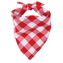 Cotton Plaid Washable Pet Scarf Bandana in Pink