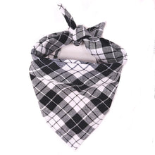Cotton Plaid Washable Pet Scarf Bandana in White